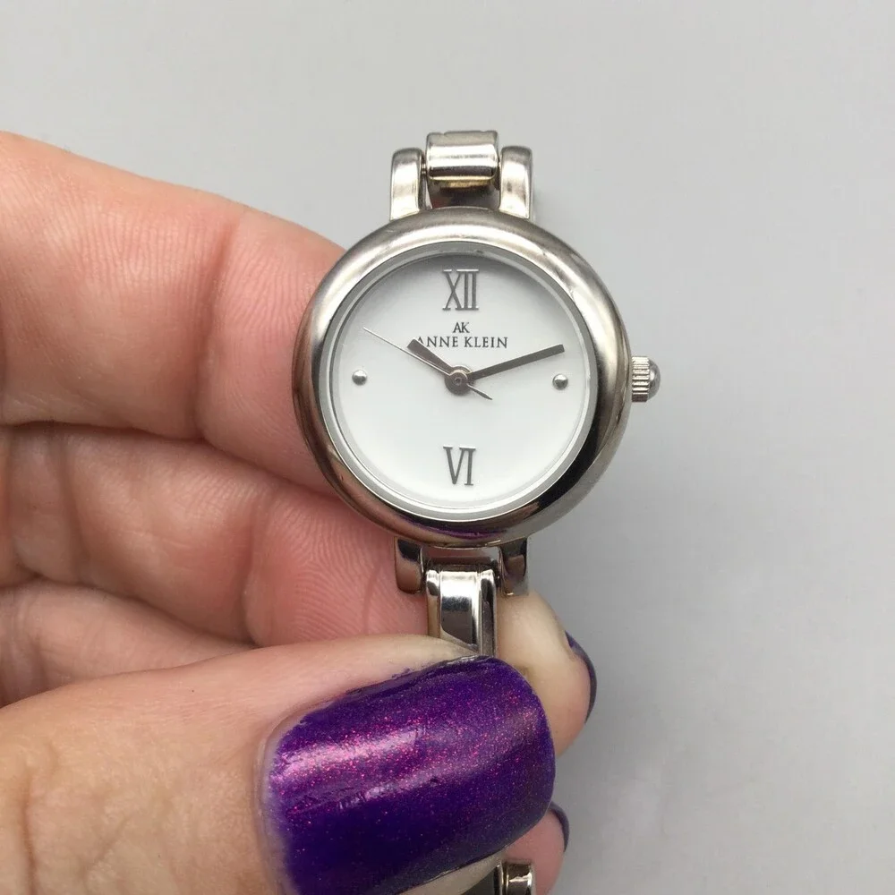 Anne Klein Womens Watch 22mm White Dial Silver Tone 10/6155 New Battery 6